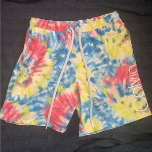 Mens Large Tie Die Calvin Klein Swim Trunks